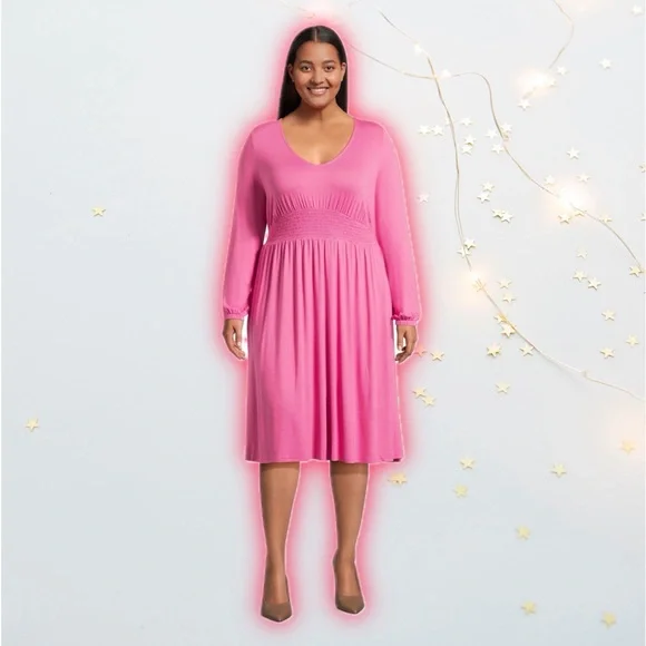 Terra & Sky | Dresses | Terra And Sky Womens Long Sleeve Smock Dress |  Poshmark